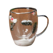 Christmas High Borosilicate Heat-resistant Double Layer Glass Cup