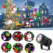 Christmas Party Lights Snowflake Projector Light Led Stage Light Rotating Xmas Pattern Outdoor Holiday Lighting Garden Christmas Decor