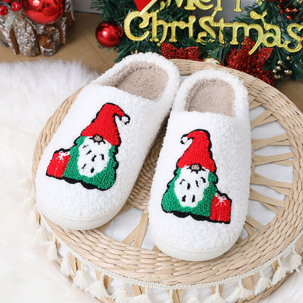 Cute Cartoon Santa Claus Home Slippers Couple Indoor Floor Bedroom Slipper Christmas Warm Shoes Women Men