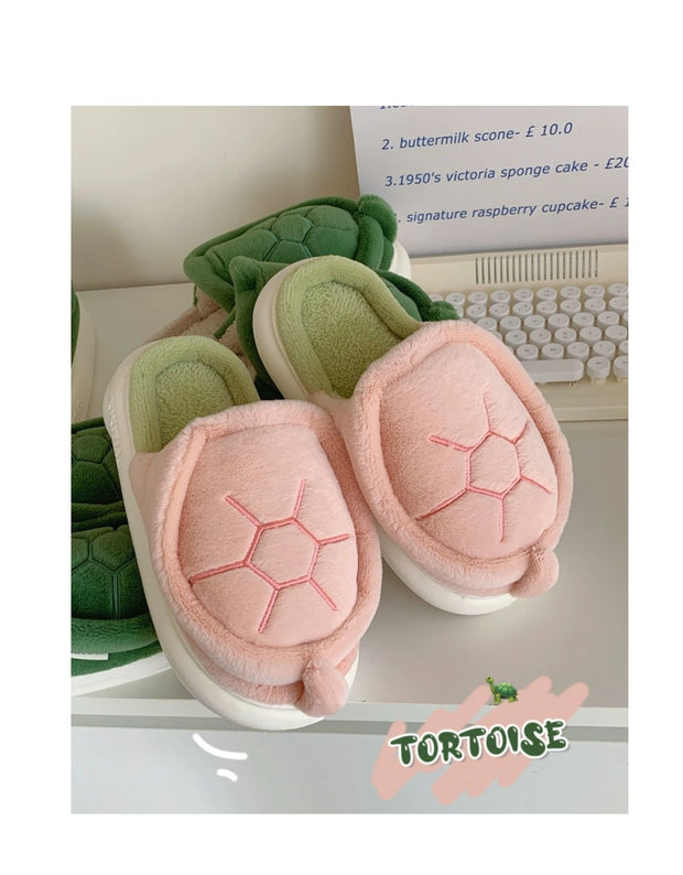 Fleece-lined Creative Little Turtle New Soft Soled Cotton Slipper