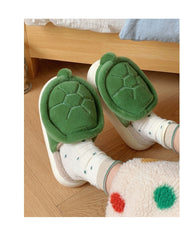 Fleece-lined Creative Little Turtle New Soft Soled Cotton Slipper