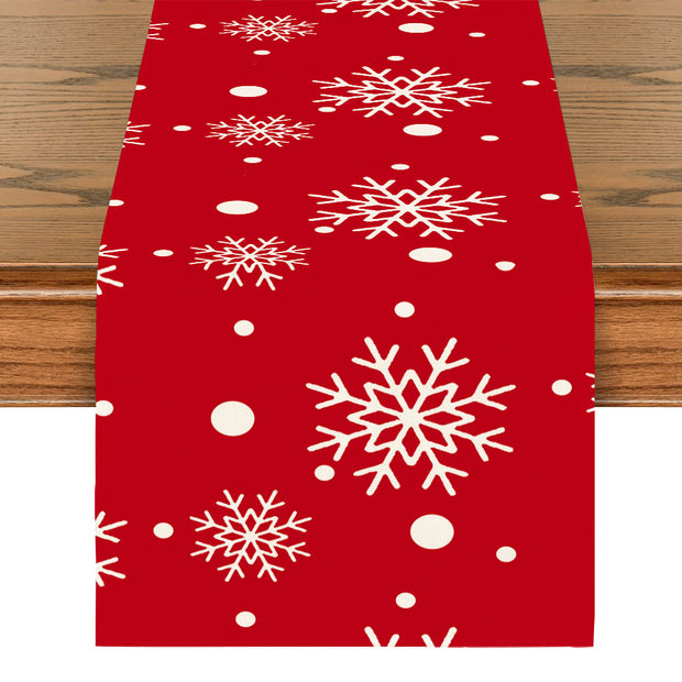 Linen Printed Snowman Old Man Table Mat