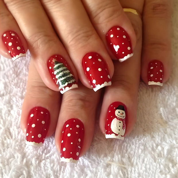 christmas design false nails