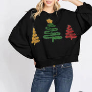 Women's Christmas Tree Casual Pullover Long Sleeve Sweater