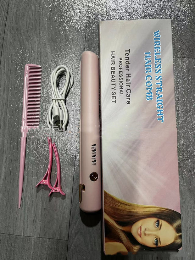 Mini Wireless Rechargeable Splint Hair Straightener Hair Curler