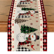 Linen Printed Snowman Old Man Table Mat