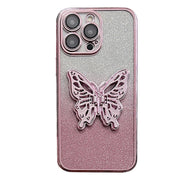 Hollow Butterfly Phone Case Gradient Transparent Plating Protective Cover