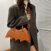 Halloween Spider Web Shape Shoulder Bags Personality Batgirl Tide Pu Handbags Fashoin Messenger Crossbody Bag