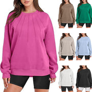 Loose-fitting Casual Round-neck Pleated Fashion Women's Sweater