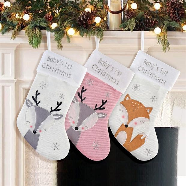 Christmas Fox Wool Gift Christmas Stockings