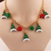 New Christmas Tree Bell Santa Claus Necklace Creative Personalized Pendant Clavicle Chain Women's Jewelry