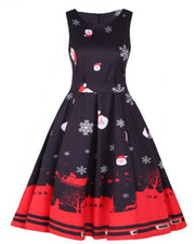 Round Neck Sleeveless Christmas Dress