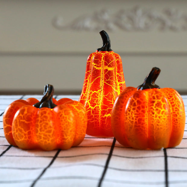 New Halloween Pumpkin Lantern Simulation Pumpkin LED Candle Lamp Resin Luminous Pumpkin