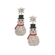 Rhinestone Cute Christmas Fashion Snowman Earrings