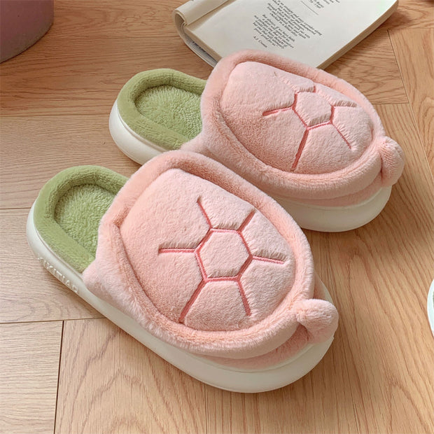 Fleece-lined Creative Little Turtle New Soft Soled Cotton Slipper