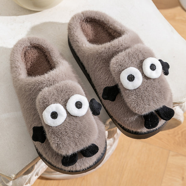 Briquette Couple Household Thermal Cotton Slippers