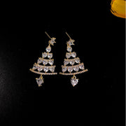 Women's High-quality Silver Needle Christmas Tree Earrings