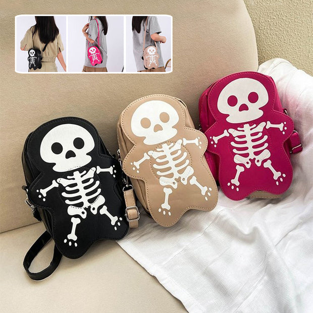 Halloween Skull Shoulder Bag Girls Fashion Funny Cute Messenger Crossbody Bags Women Small Phone Bag