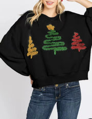 Women's Christmas Tree Casual Pullover Long Sleeve Sweater