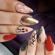 christmas design false nails