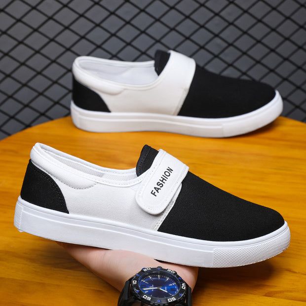 Canvas Flat Shoes Men Velcro Casual Sneakers