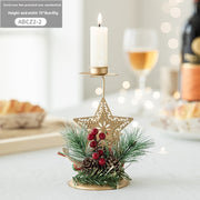 Christmas Candlestick Golden Wrought Iron Window Decoration