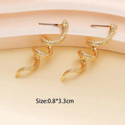 Snakelike Winding Vintage Alloy Stud Earrings