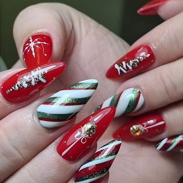 christmas design false nails