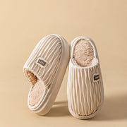 Women's Waterproof Warmth Retention Material Pod Pleated Cotton Slippers