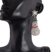 Rhinestone Cute Christmas Fashion Snowman Earrings