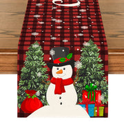 Linen Printed Snowman Old Man Table Mat