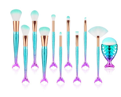 Mermaid Shaped Makeup Brushes